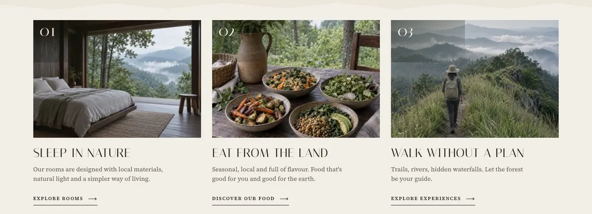 Wellness Retreat template — Stay section
