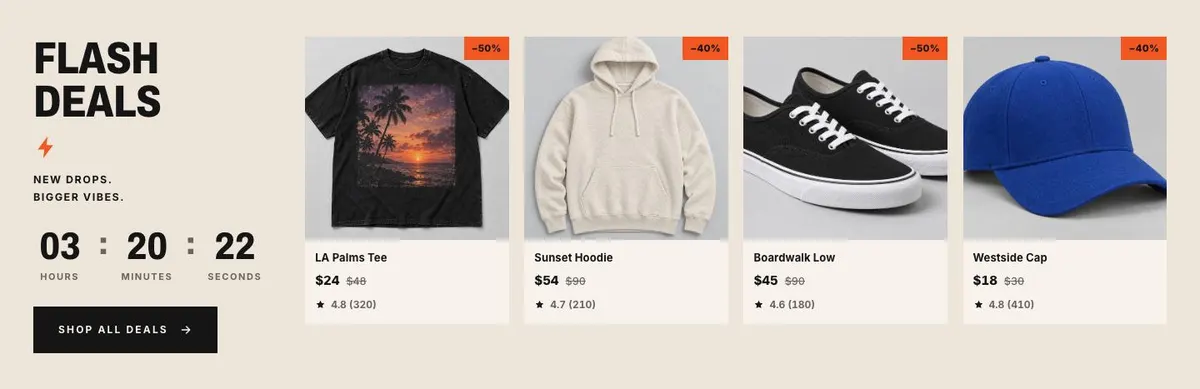 Black Friday Home Sale template — Deals section