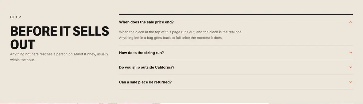 Black Friday Home Sale template — Questions section