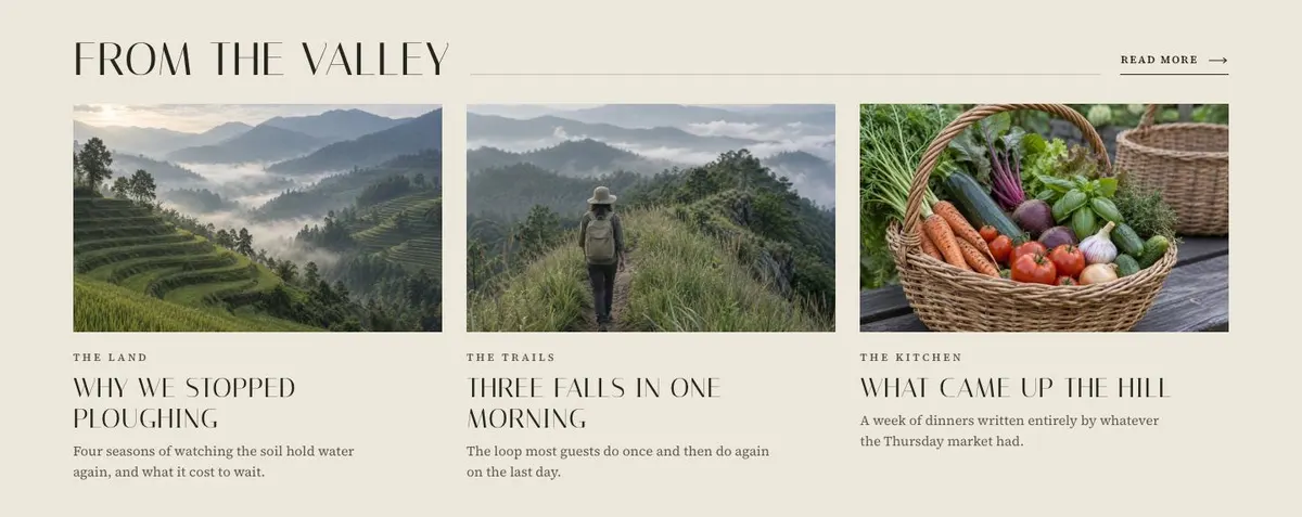 Wellness Retreat template — Journal section